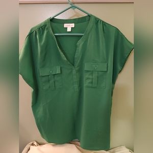 Jaclyn smith green blouse XL